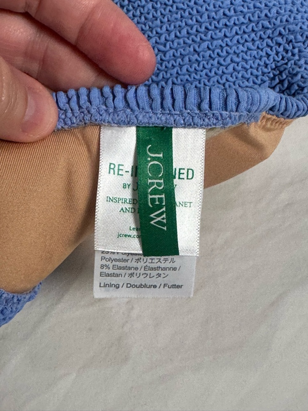 J.Crew Colorblock Bandeau Bikini Set Blue Green O-Ring Top L Bottom M - Picture 14 of 16